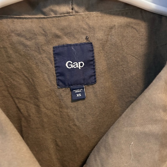 Vintage Y2K GAP The Utility Jacket Women's XS Brown Cotton Twill Belted Military - Picture 2 of 10